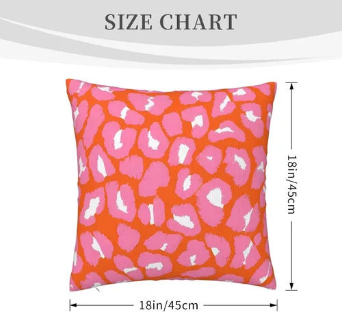 Miniatura 2 de Almohada de terciopelo con estampado de puntos de leopardo rosa y naranja, juego para el hogar, cómoda decoración de cama cuadrada, sofá al aire