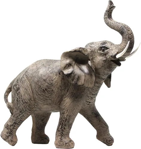 Seraphic Estatua de Elefante Africano Grande de 13", Regalos para Mujeres, Escultura de Decoración de Elefante Grande con Trompa Levantada para
