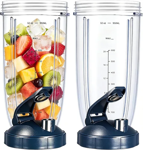 Miniatura 14 de Taza de licuadora y cuchilla mejorada para Nutribullet de 600 W/900 W, piezas de repuesto de vaso de 24 onzas y cuchilla extractora, accesorios