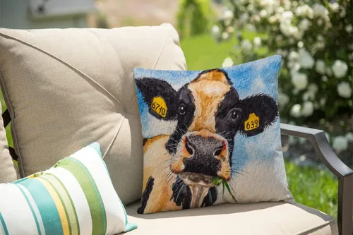 Miniatura 7 de Solekla Funda de almohada cuadrada de lino y algodón con flores blancas y negras, funda de cojín decorativa para sofá de 18 x 18 pulgadas Sl157