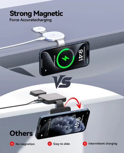 Miniatura 5 de Estación de carga inalámbrica para iPhone, cargador magnético 3 en 1, múltiples dispositivos para Apple, carga rápida de 15 W, almohadilla de carga
