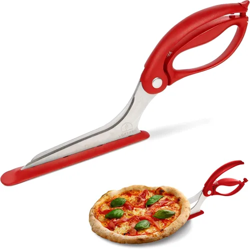 Miniatura 9 de Tijeras de pizza – Tijeras antiadherentes para pizza con base de agarre firme – Cortador de pizza de acero inoxidable de grado alimenticio