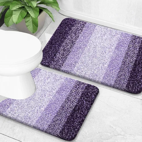 Miniatura 39 de OLANLY Juego de 2 alfombras de baño de microfibra suave y absorbente, antideslizantes, se pueden lavar y secar a máquina, alfombras de baño peludas