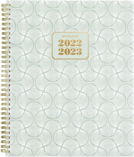 AT-A-GLANCE Agenda 2022-2023, semanal y mensual académica, 8-1/2 x 11 pulgadas, grande, insignia geográfica (1613G-905A)