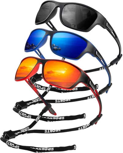 Miniatura 17 de KALIYADI Gafas de sol polarizadas para hombre, gafas de sol deportivas para conducir, ciclismo, pesca, con protección UV Negro mate/azul hielo/azul
