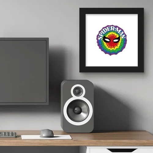 Miniatura 5 de Trends International Gallery Pops Marvel Spider-Man - Póster de pared retro con diseño de arco iris, 12.00 x 12.00 pulgadas, versión de marco negro