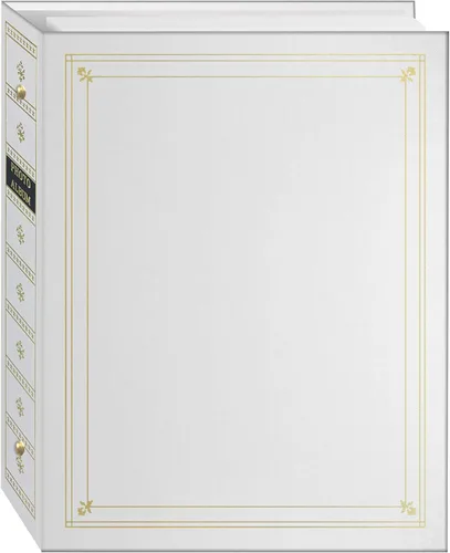Miniatura 5 de Pioneer Photo Albums Cubierta de cuero sintético negro encuadernado con 3 anillos con detalles dorados para impresiones de 4 x 7 pulgadas, 5 x 7