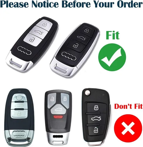 Miniatura 4 de Funda de silicona para llavero de 3 botones compatible con 2019 2020 A6 E-Tron Audi A6L A8L A6 A7 A8 Q8 (negro negro)