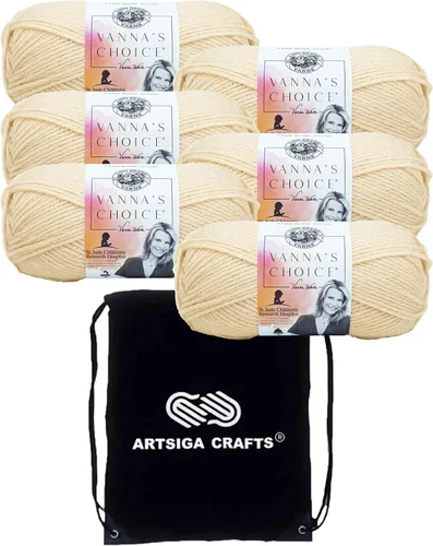 Miniatura 49 de Lion Brand Vanna's Choice Pink 860-101 (3 madejas - mismo lote de tinte) Estambre acrílico mediano Worsted #4 para ganchillo y tejer con bolsa