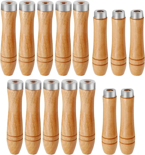 Juego de limas de madera – 15 limas de acero sin rebabas con mango especial (agujero redondo, diámetro del diámetro: 0.157 in, 0.197 in, 0.236 in -