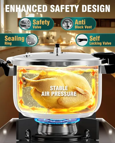 Miniatura 2 de Olla a presión WantJoin de acero inoxidable 6.5 Qt, olla a presión para estufa comercial utilizada para comida a presión o cocción al vapor