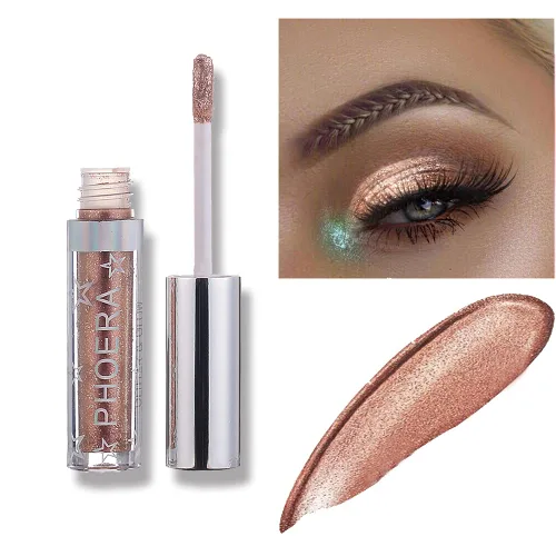 Miniatura 12 de Sombra de ojos líquida, resistente al agua, brillo brillante, fácil de usar, delineador de ojos de larga duración, lápiz de ojos, cosméticos de Crema