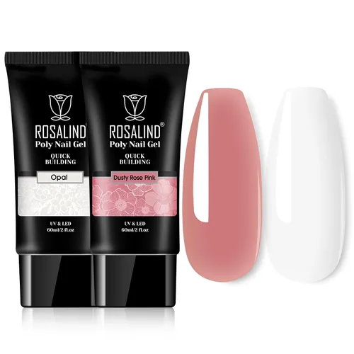 Miniatura 13 de Rosalind Gel de extensión de poliéster acrílico transparente, paquete de 2 unidades de gel de uñas de 2.1 onzas líquidas, constructor de uñas