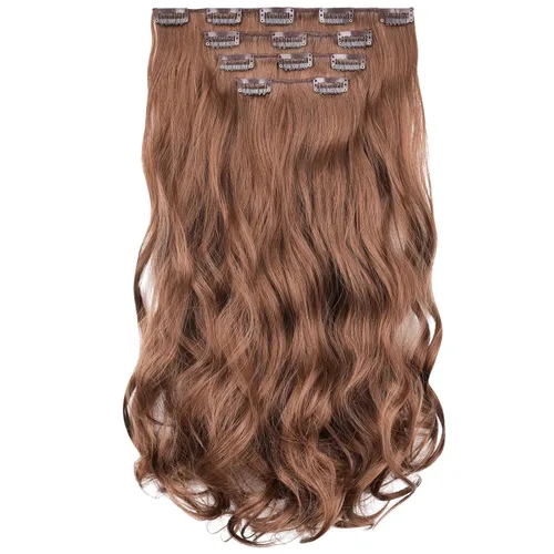 Miniatura 13 de SYXLCYGG Extensiones de cabello negro lacio, 4 piezas, extensiones de cabello con clip de 22 pulgadas, 5.5 onzas, pieza de cabello sintético