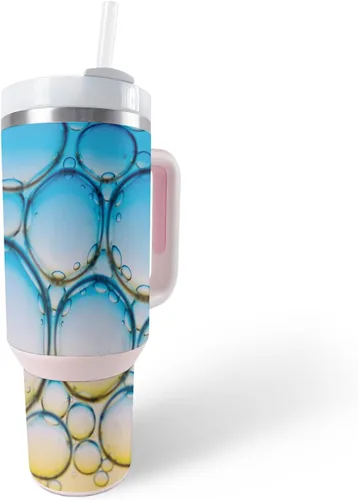 Miniatura 10 de MightySkins Skin - Vaso de vinilo compatible con Stanley The Quencher H2.0 FlowState de 40 onzas, color turquesa sólido, funda protectora, duradera