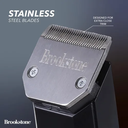 Miniatura 3 de Brookstone - Cortadora de pelo inalámbrica con base de carga, aseo de precisión para cabello, barba y cuerpo con peines guía ajustables