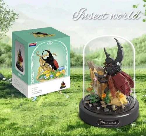 Miniatura 6 de Juego de construcción de bonsái de plantas de insectos, conjunto de mini animales amigos para adultos, regalo de colección de insectos para niños