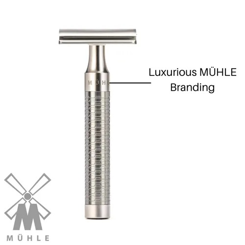 Miniatura 3 de MÜHLE ROCCA R94 - Maquinilla de afeitar de seguridad de doble filo (peine cerrado) Acero inoxidable mate puro Perfecto para uso diario Pure