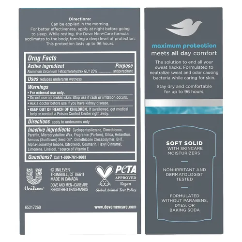 Miniatura 2 de Dove Desodorante para hombres+Care, antitranspirante de protección clínica 96H, Clean Comfort, paquete de 3 – Prescription Strength Protección