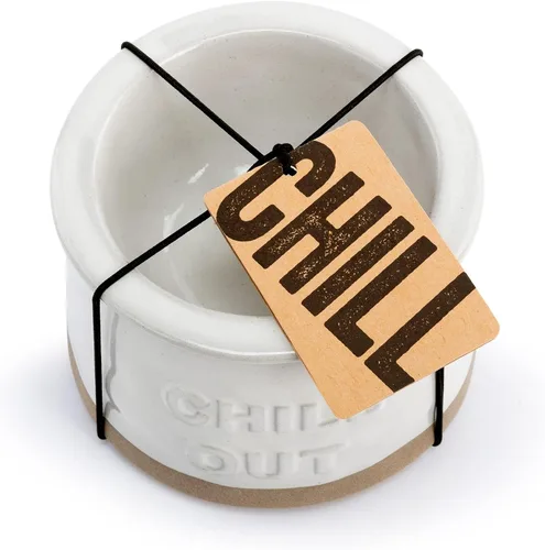 Miniatura 4 de DEMDACO Chill Out Classic White - Cuenco para servir con chispas de gres (5 x 5), color blanco