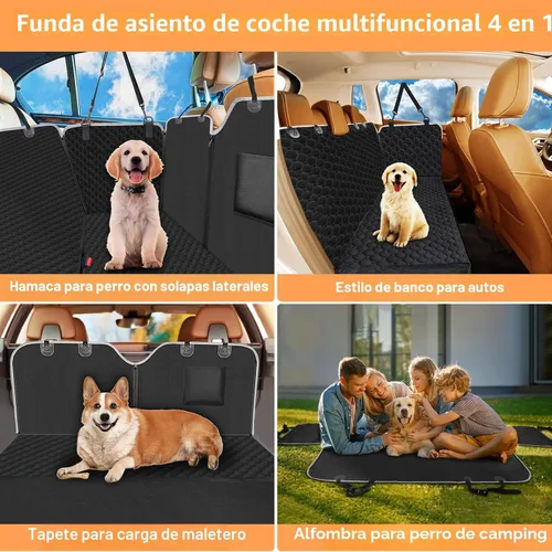 Miniatura 4 de Mancro Funda de asiento de automóvil para perro para asiento trasero, 2026 mejorada 600D, resistente, impermeable y resistente a los arañazos, Negro