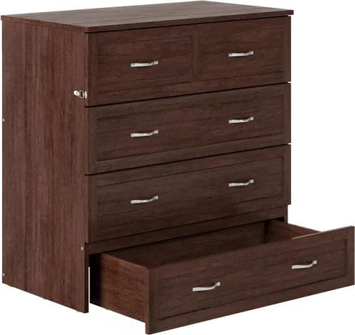 Miniatura 11 de AFI, Northfield Murphy Bed - Baúl de cama Twin XL con colchón de 6", cajón de almacenamiento y cargador USB integrado, ámbar quemado