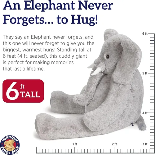 Miniatura 7 de Vermont Teddy Bear Animal de peluche de dinosaurio gigante – Peluche de dinosaurio jumbo, 3.5 pies, dinosaurio de 42 pulgadas, juguetes grandes