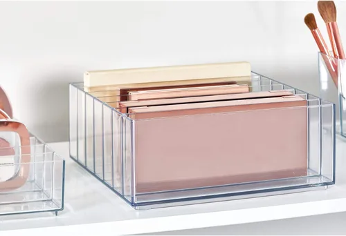 Miniatura 2 de iDesign 42870 Clarity - Organizador de paleta de maquillaje ancho dividido de plástico sin BPA, 8.1 x 8.1 x 3.7 pulgadas