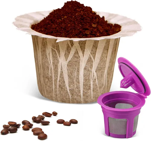 Miniatura 18 de Haetyly Paquete de 2 filtros de café reutilizables K Cups con cafetera Keurig 1.0 y 2.0, cápsulas de café reutilizables de acero inoxidable con asas
