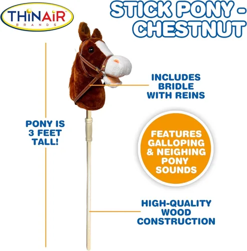 Miniatura 3 de Barra para Montar Caballo Nature Bound Barras de Caballo de Pasatiempo de Peluche Hechas a Mano Cabeza Cosida a Mano, Barra de Madera Resistente