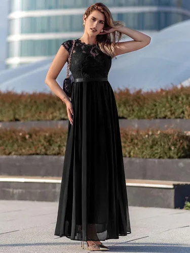 Miniatura 4 de Miusol - Maxi vestido floral con encaje para fiesta de noche y uso formal para mujer