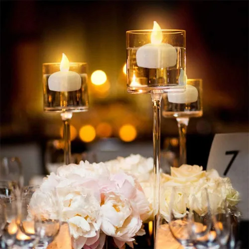 Miniatura 6 de IMAGE Velas flotantes, velas LED flotantes sin llama, paquete de 12 velas impermeables para boda, fiesta, spa, hogar, decoración interior y Blanco