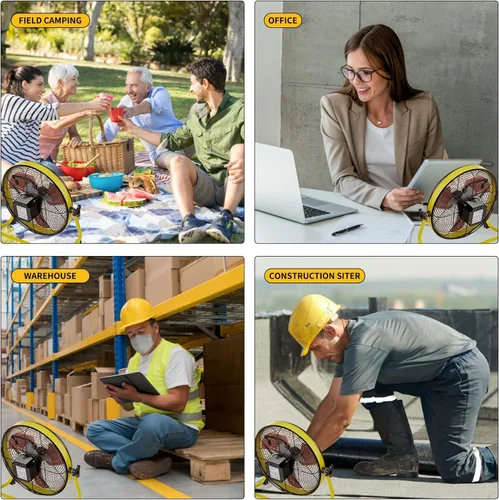 Miniatura 6 de lcocove Ventilador Solar, Ventilador Operado por Batería para Exteriores Puede Funcionar de 5 a 24 Horas, Ventiladores Solares para Cobertizo, Casa