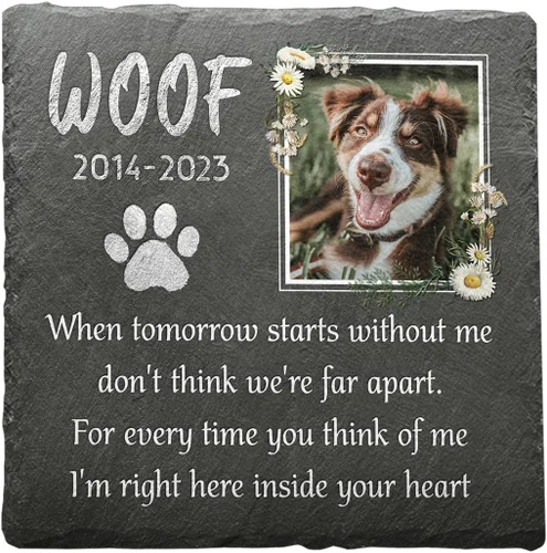 Miniatura 12 de Piedra conmemorativa de corazón con cita significativa, placa personalizada de huella de perro o gato, mantén la memoria en los corazones, regalos
