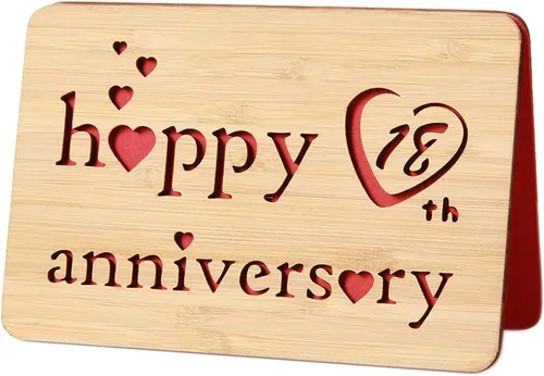 Miniatura 38 de Tarjeta de felicitación de madera para el primer aniversario, hecha a mano, 1 año, aniversario de boda, tarjeta de primer aniversario para ella, él