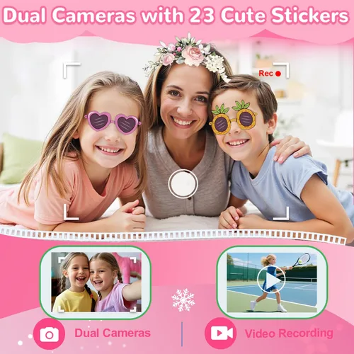 Miniatura 3 de Lapare - Teléfono inteligente para niñas, regalos de Navidad y cumpleaños para niñas de 3 a 10 años, juguetes para niños, teléfono celular de rosa01