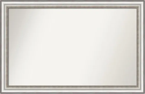 Miniatura 142 de Amanti Art Espejo de baño plateado para sobre el fregadero, 26 x 26 pulgadas, espejo cuadrado de plata antigua, marco de madera tradicional mediano