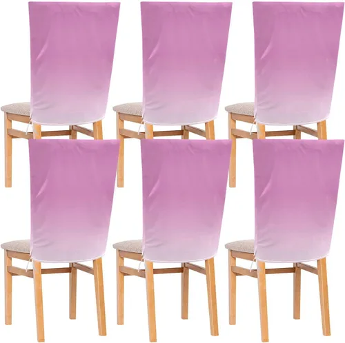 Juego de 6 fundas decorativas para sillas de comedor con degradado rosa, para decoración del hogar, antipolvo, para sillas de comedor, 6 unidades