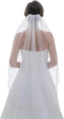 Miniatura 2 de SAMKY 1T 1 Tier Rhinestones Crystal Edge Bridal Wedding Veil