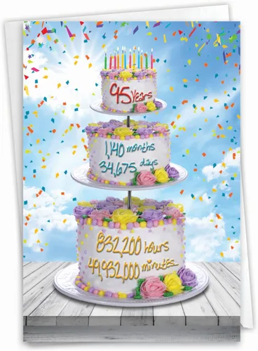 Miniatura 12 de NobleWorks - Tarjeta de feliz cumpleaños del 95º hito - Tarjeta divertida para niños de 95 años, humor para personas mayores - Ecuación de edad 95