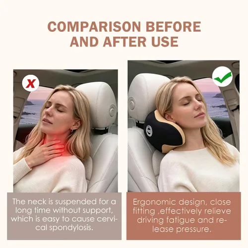 Miniatura 5 de Almohada realmente útil para reposacabezas de coche, almohada para el cuello del coche para dormir con correa ajustable, 100% espuma viscoelástica