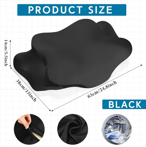 Miniatura 2 de Hahafelt Funda de Almohada Cervical para el Cuello (Solo Funda de Almohada) Funda de Almohada de Satén con Cremallera Funda de Almohada de Contorno
