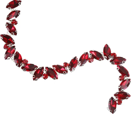Miniatura 14 de uxcell Borde de cadena de diamantes de imitación de 1 yarda, aplique de cadena de cristal brillante de 0.394 pulgadas para costura, joyería