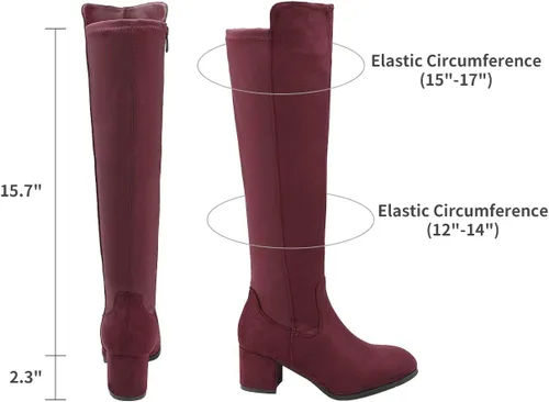 Miniatura 3 de DREAM PAIRS Botas a la rodilla, de tacón alto, para mujer