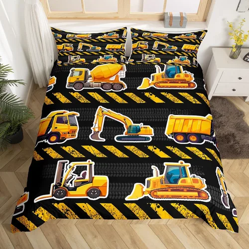 Miniatura 13 de Erosebridal Funda de edredón de vehículos de dibujos animados tamaño individual para niños y niñas, juego de ropa de cama Kawaii de helicóptero