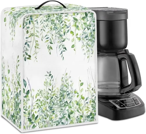 Miniatura 10 de Funda para cafetera, poliéster, azul, se adapta a la mayoría de máquinas de café estándar, protector resistente al polvo, huellas dactilares