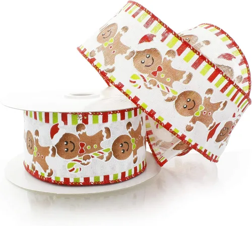 Miniatura 7 de Bastones de caramelo en cinta blanca con alambre de 2 1/2 pulgadas por 10 yardas