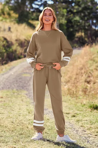 Miniatura 129 de Prettygarden - Conjunto de pijama de dos piezas para mujer, diseño de teñido anudado, sudadera informal de manga larga con pantalones largos, ropa