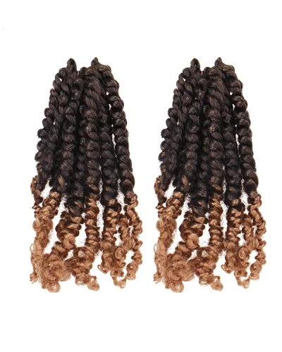 Miniatura 56 de Cabello de Ganchillo Pre-Retorcido Passion Twist para Mujeres Negras y Niños, Cabello Passion Twist Pre-Enrollado Trenzas Bohemias 4 Pulgadas 8