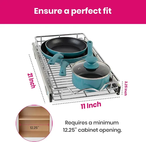 Miniatura 3 de HOLDN' STORAGE Organizador de gabinete extraíble, organizador resistente -11"A x 21"P - Requiere al menos 12-1/4" de apertura de gabinete, cajones